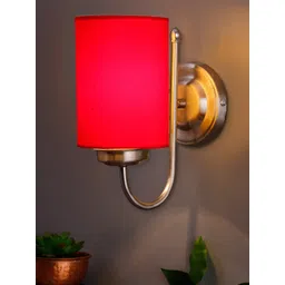 Devansh Red Cotton Wall Mounted Lamp With Steel Base-picture-33