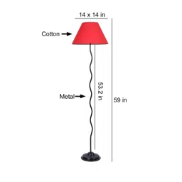 Devansh Red Solid Floor Lamps image 2