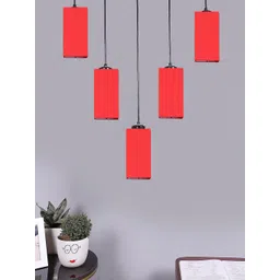 Devansh Red Square Quintuple Hanging Lamp-picture-11