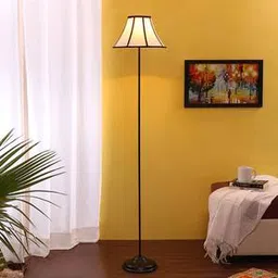 devansh Shane Black Cotton Shade Floor Lamp-picture-16