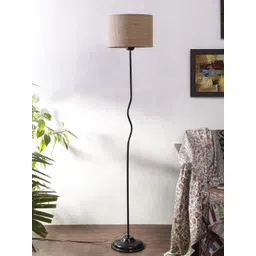 Devansh Solid Jute Shade With Iron Floor Lamp image 1