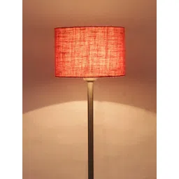 Devansh Steel Floor Lamp With Pink Jute Shade-picture-21
