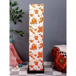 Devansh Unisex Multi White Printed cotton shade Column lamp-picture-15