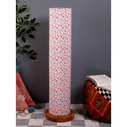 Devansh Unisex White Multi Solid cotton shade Column lamp image 1