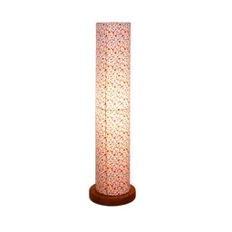 Devansh Unisex White Multi Solid cotton shade Column lamp image 3