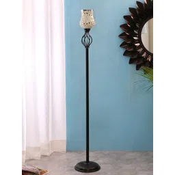 Devansh White & Black Basket Mosaic Glass Floor Standing Lamp-picture-43