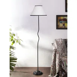Devansh White & Black Frustum Shape Floor Lamps With Shade-picture-31