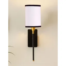 Devansh White & Black Glass Contemporary Cylinder Shaped Wall Lamp-picture-36