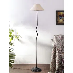 Devansh White & Black Iron Floor Lamp With Shade-picture-36