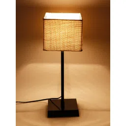 Devansh White & Black Solid Contemporary Handcrafted Square Table Lamp-picture-24