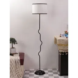 Devansh White & Black Solid Traditional Club Lamp with Shade-picture-22