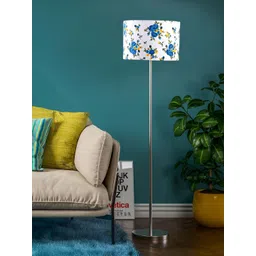 Devansh White & Blue Floor Lamp Steel Base-picture-11