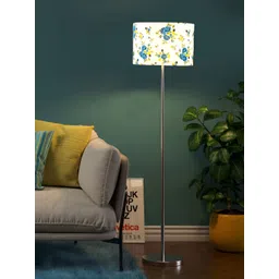Devansh White & Blue Floor Lamp Steel Base image 3