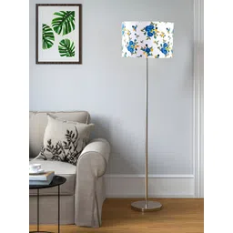 Devansh White & Blue Floor Lamp Steel Base image 4