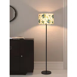 Devansh White & Blue Printed Cylindrical FloorLamps-picture-32