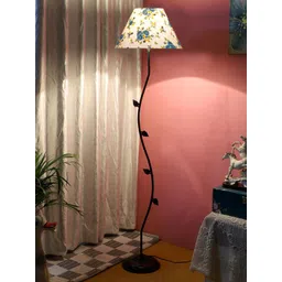 Devansh White & Blue Printed Floor Lamp-picture-13