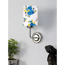 Devansh White & Blue Printed Metal Cylinder Shaped Wall Lamp-picture-42