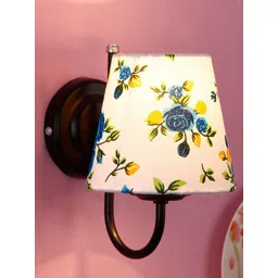 Devansh White & Blue Printed Traditional Armed Sconce Wall Lamp-picture-33