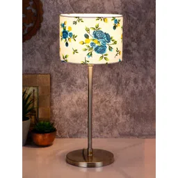Devansh White & Blue Printed Traditional Buffet Table Lamp-picture-13