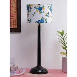 Devansh White & Blue Printed Traditional Buffet Table Lamp with Shade-picture-25