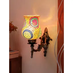 Devansh White & Blue Textured Metal Traditional Wall Lamp-picture-20
