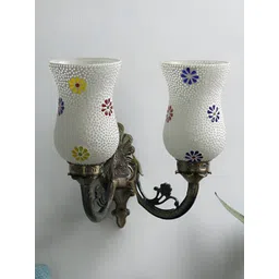 Devansh White & Blue Textured Metal Traditional Wall Lamp-picture-21