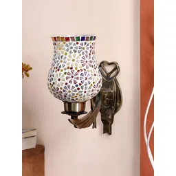 Devansh White & Blue Textured Metal Traditional Wall Lamp-picture-27