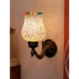 Devansh White & Blue Textured Metal Traditional Wall Lamp-picture-29