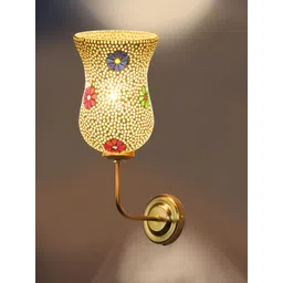 Devansh White & Blue Textured Metal Traditional Wall Lamp-picture-34