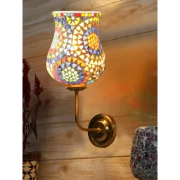 Devansh White & Blue Textured Metal Traditional Wall Lamp-picture-35