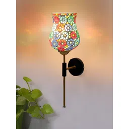 Devansh White & Green Metal Traditional Wall Lamp-picture-35