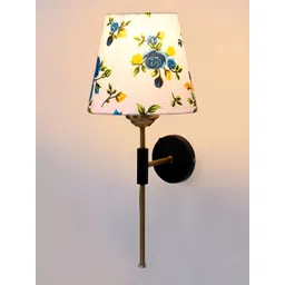 Devansh White & Green Printed Metal Traditional Frustum Shaped Wall Lamp-picture-34