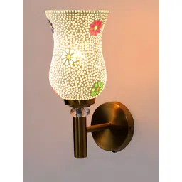 Devansh White & Green Printed Metal Wall Lamp-picture-38