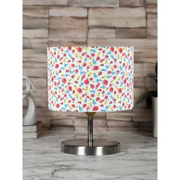 Devansh White & Pink Steel Table Lamp With Floral Printed Cotton Shade-picture-19