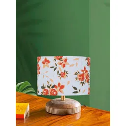 Devansh White & Red Printed Cylindrical Shaped Contemporary Table Lamp-picture-38