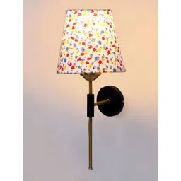 Devansh White & Red Printed Metal Traditional Frustum Shaped Wall Lamp-picture-31