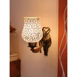 Devansh White & Red Textured Metal Traditional Wall Lamp-picture-18