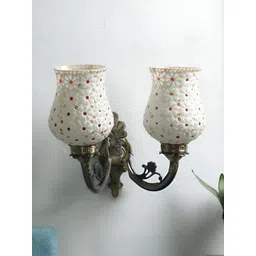 Devansh White & Red Textured Metal Traditional Wall Lamp-picture-35