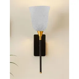 Devansh White & White Textured Glass Contemporary Wall Lamp image 5