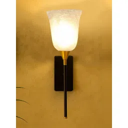 Devansh White & White Textured Glass Contemporary Wall Lamp image 2