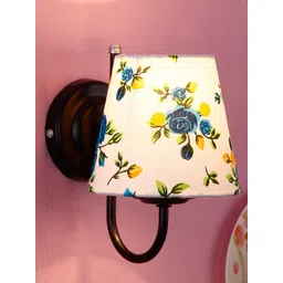 Devansh White Conical  Cotton Wall Mounted Lamp with Black Base-picture-32