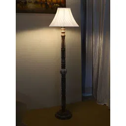 Devansh White Conical Open Snake Frustum Wooden Floor Lamp-picture-41
