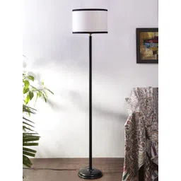 Devansh White Cotton Cylinder Iron Floor Lamp-picture-22