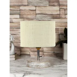 Devansh White Cylindrical Wood Table Lamp-picture-12