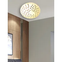 Devansh White Mosaic Textured Flush Glass Mounted Celling Lamp-picture-10