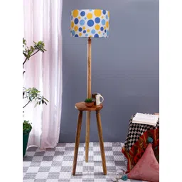 Devansh White Printed Abstract Shaped Floor Lamp-picture-41