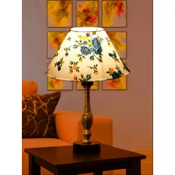 Devansh White Printed Wood Frusturical Shaped Table Lamp-picture-25