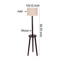 Devansh White Solid Floor Lamp With Jute Shade image 2