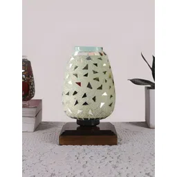 Devansh White Textured Glass Abstract Shaped Table Lamp-picture-15