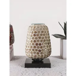 Devansh White Textured Glass Abstract Shaped Table Lamp-picture-17